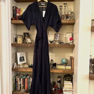 Reformation New with tags Navy Sheer Wrap Maxi Dress